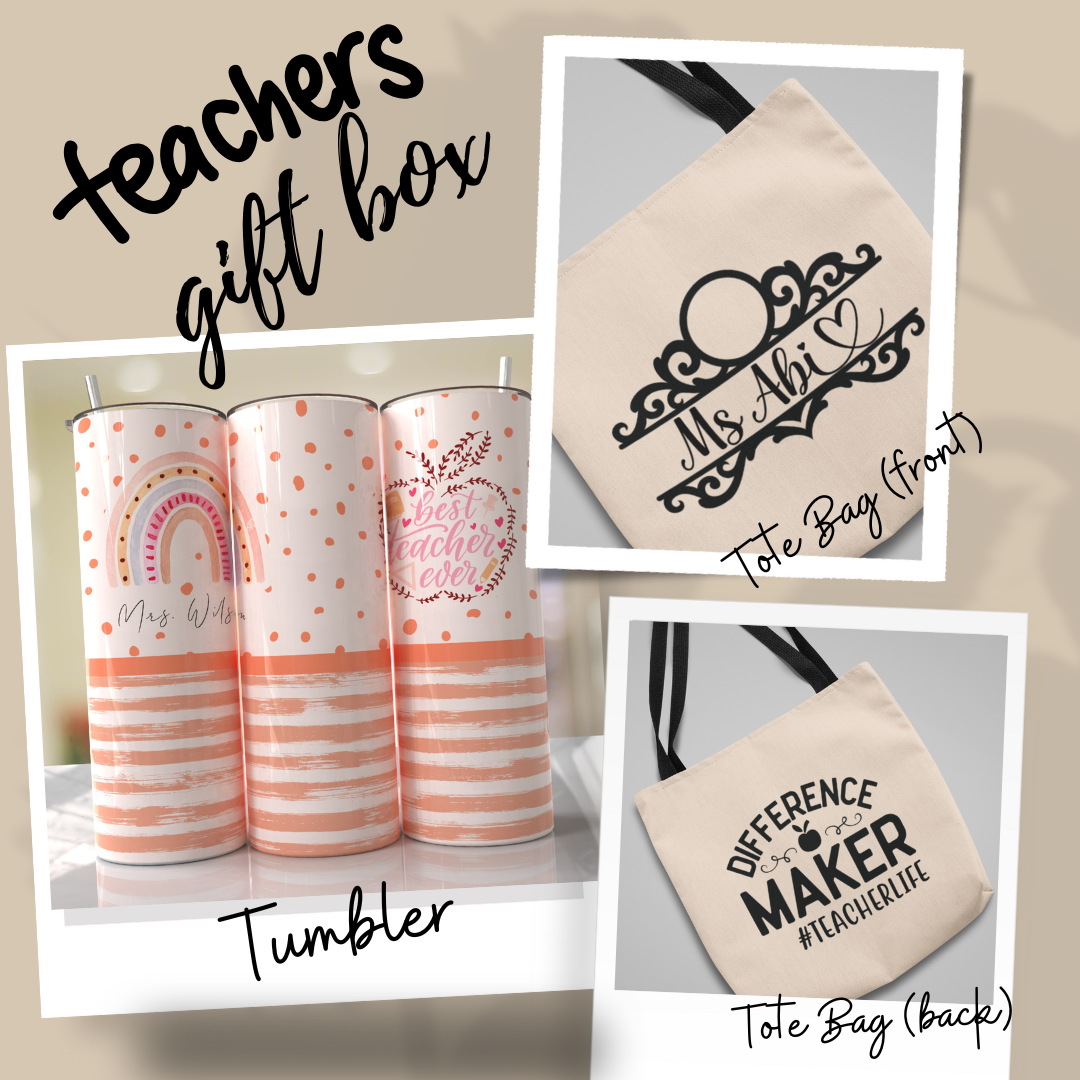 Combo Pack - Difference Maker Tote Bag & Best Teacher Ever 20oz Skinny Tumbler