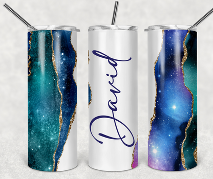 20oz Galaxy Blue Skinny Tumbler